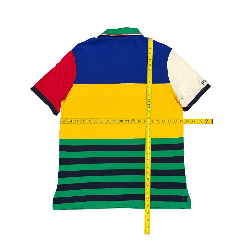 Polo Ralph Lauren Mens Colorblock Striped Polo Shirt Classic Fit Multicolor M - Picture 7 of 7